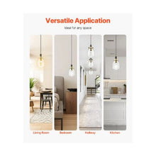 Adjustable Drop Pendant Lighting Fixture with Clear Modern Glass Shade Set of 2