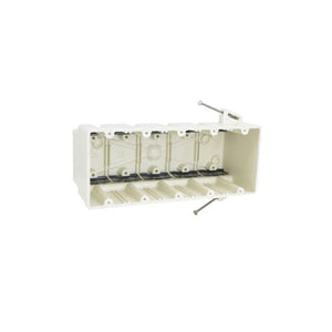 Heavy Duty Nonmetallic 5 Gang Electrical Switch Junction Box Off White 5305-NK (Pack of 6)