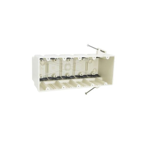 Heavy Duty Nonmetallic 5 Gang Electrical Switch Junction Box Off White 5305-NK (Pack of 6)