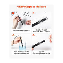 Digital pH Meter 0–14 pH Range IP68 Waterproof Probe 3-Point Auto Calibration Temperature Tester Kit with Calibration Powders & Carrying Case