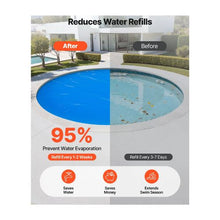 33 ft Round 8 Mil Solar Swimming Pool Cover Blue PE Bubble Blanket for Heat Retention Water Conservation & Extended Swimming Season