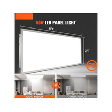 Professional Edge Lit 2x4 LED Flat Panel Light, 50W Surface Mount Ceiling Fixture for Home & Office Adjustable Color Temperature