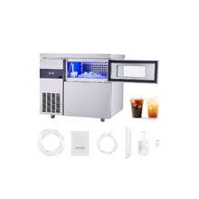 Heavy Duty 220 LBS/24H Commercial Freestanding Ice Maker Machine with Stainless Steel Worktop
