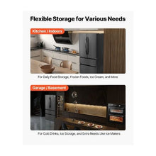 18.9 Cu.Ft. French Door Refrigerator with Bottom Freezer Counter Depth Kitchen Fridge with LED Display for Home & Commercial Use