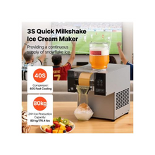 80KG/24H Commercial Snowflake Ice Machine 176.4 LBS Daily Ice Production for Bakery & Cafe