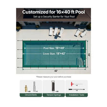 16 x 40 ft Rectangle Pool Safety Cover No Tray Inground Swimming Pool Cover with Drainage Holes Durable Mesh Winter Safety Cover Green