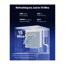 Commercial 360LB/24H Ice Maker Machine with 250LB Stainless Steel Storage Bin