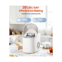 26 Lbs/24H Fast-Making Countertop Ice Machine with Self-Cleaning Function for Kitchen & Entertaining