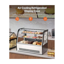 Commercial 5 Cu. Ft. Curved Countertop Pastry Display Case with Frost Free Cooling and LED Lights