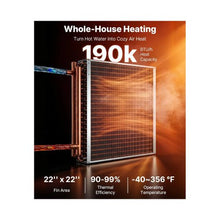 190K BTU 22 x 22 inch Water-to-Air Heat Exchanger with Copper Tubes and Aluminum Fins
