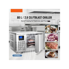 Heavy Duty Commercial Blast Chiller Freezer 80 L Stainless Steel Rapid Cooling Cabinet with 3 Tray Capacity