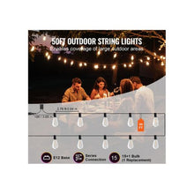 2700K Dimmable Patio Outdoor 50FT LED Backyard Mood Lighting S14 Bulb String