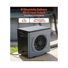 14710 BTU Pool Heat Pump Electric Swimming Pool Heater & Cooler 5.13 COP Heating & Cooling Smart Inverter Compressor GFCI Protection