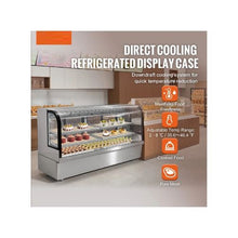 32 Cu.Ft. Upright Refrigerated Pastry Display Case with 4 Adjustable Display Shelves, LED Interior Lighting