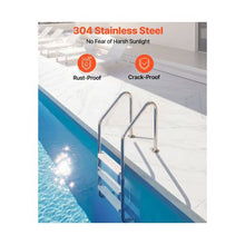 48–54 Inch 3 Step Inground Swimming Pool Ladder with Double Handrails Wide Non Slip Steps Stainless Steel Frame 265 lb Capacity