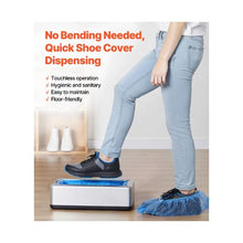 Automatic Disposable Shoe Cover Dispenser with 100 Non-Slip Shoe Covers Fits Up to US Size 11 Silver