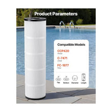 425 Sq. Ft. Swimming Pool Filter Cartridge Replacement 4 x 105 Sq. Ft. Spa & Hot Tub Filter Elements Easy to Clean Compatible with Pentair CCP420