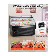 Horizontal 4.6 Cu.Ft. Open Air Display Refrigerator Commercial Grab-and-Go Cooler with LED Lights