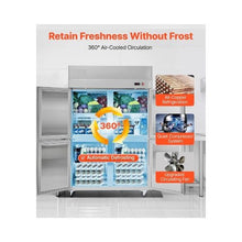 48 Inch Commercial Upright Refrigerator 31.4 Cu.Ft. 4 Door Stainless Steel  with Auto Defrost & Adjustable Shelves