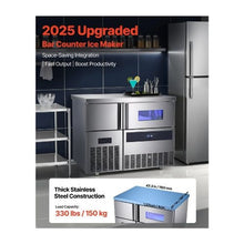 Commercial Automatic 330 LBS/Day Self-Cleaning Ice Cube Machine with Worktable and Cooling Compartment