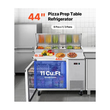 44 Inch Single Door Commercial Salad Prep Table with 11 Cu.Ft Refrigerated Storage