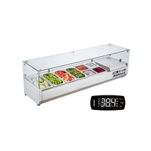 Commercial 60 Inch Refrigerated Pan Rail Stainless Steel Sandwich Prep Cooler with Glass Guard 4/1 GN & 4/1/6 Pans