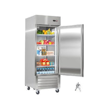 Commercial 22 Cu.Ft. Reach In Refrigerator 29 Inch Stainless Steel Upright Food Storage Fridge with Adjustable Shelving Temperature Control and Durable Construction