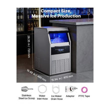 Automatic Commercial Ice Maker Machine 160 lbs/24H with 30 lb Storage Bin with Self Clean Feature
