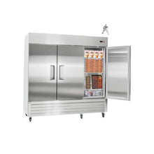85 Inch Commercial Reach In Freezer 66.9 Cu.Ft. 3-Door Stainless Steel Upright Freezer with Auto Defrost & Adjustable Shelves