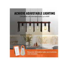 Adjustable 4 Light E26 Industrial Farmhouse Pendant Fixture Metal Ceiling Light Fixture Black