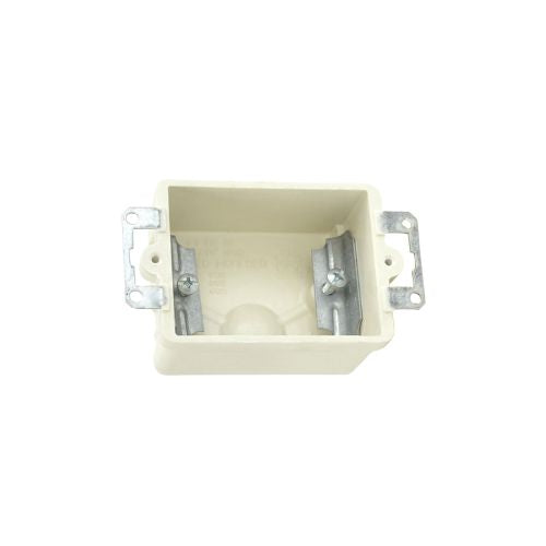 Compact 1 Gang Nonmetallic Wiring Electrical Housing Outlet Box Off White 9301-E (Pack of 100)