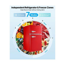 90 L Space-Saving Compact Refrigerator with Freezer Compartment, Glass Shelf & Adjustable Thermostat Red