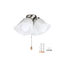Replacement Ceiling Fan Light Kit Module Four Bulb Fixture with Pull Chain Control