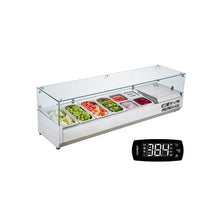 Commercial 60 Inch Refrigerated Pan Rail Stainless Steel Sandwich Prep Cooler with Glass Guard 4/1 GN & 4/1/6 Pans