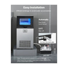 Automatic Commercial Built-In or Freestanding Ice Maker Machine with Pump 100 lbs/24H with 30 lb Storage Bin