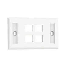 4 Port Single Gang Flush Mount Vertical Faceplate With Labels White NK4FWHY