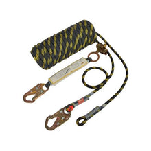 100 FT Vertical Fall Protection Lifeline with Rope Grab & Shock Absorber 30 kN Breaking Strength