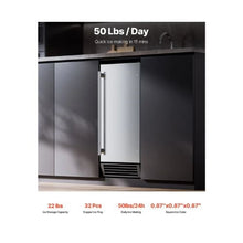 Built-In Undercounter Ice Maker Machine with 50 Lbs/Day Storage & Drain System