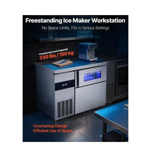 Heavy Duty 220 LBS/24H Commercial Freestanding Ice Maker Machine with Stainless Steel Worktop