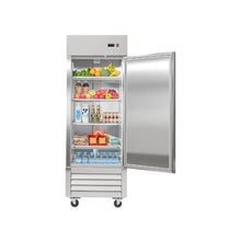 Commercial 22 Cu.Ft. Reach In Refrigerator 29 Inch Stainless Steel Upright Food Storage Fridge with Adjustable Shelving Temperature Control and Durable Construction