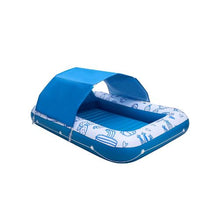 Inflatable Pool Tanning Float with UPF 50+ Canopy 82 x 55 Inch Large Adult Pool Lounger 550 LBS Capacity Sunbathing Float with Pillow