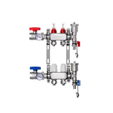 2 Branch Radiant Heating PEX Manifold, Stainless Steel 1/2 Tubing Distribution Manifold Kit for Hydronic Floor Heating with Adapters