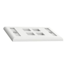 4 Port Single Gang Flush Mount Vertical Faceplate With Labels White NK4FWHY