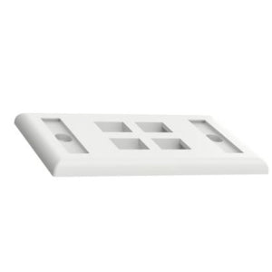 4 Port Single Gang Flush Mount Vertical Faceplate With Labels White NK4FWHY