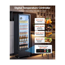 12.7 Cu.Ft Commercial Display Beverage Refrigerator with Glass Door Flexible Adjustable Shelves Design for Shops, Bars & Home