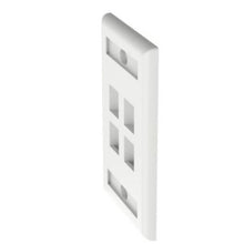 4 Port Single Gang Flush Mount Vertical Faceplate With Labels White NK4FWHY