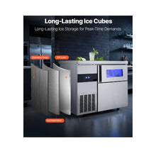 Heavy Duty 220 LBS/24H Commercial Freestanding Ice Maker Machine with Stainless Steel Worktop