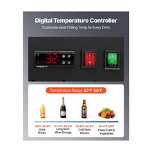 Large Capacity Commercial Glass Door Merchandiser Refrigerator 29.3 Cu.Ft Double Door Upright Beverage Cooler with 8 Shelves LED Light & Casters