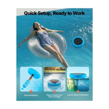 45,000 Gal Solar Copper Pool Ionizer Round Floating Pool Water Cleaner & Purifier with Copper Anode