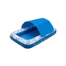 Inflatable Pool Tanning Float with UPF 50+ Canopy 82 x 55 Inch Large Adult Pool Lounger 550 LBS Capacity Sunbathing Float with Pillow